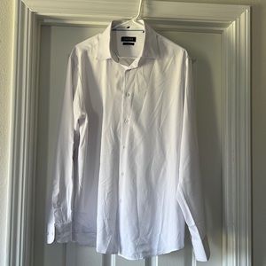 White nautical men’s slim fit button up